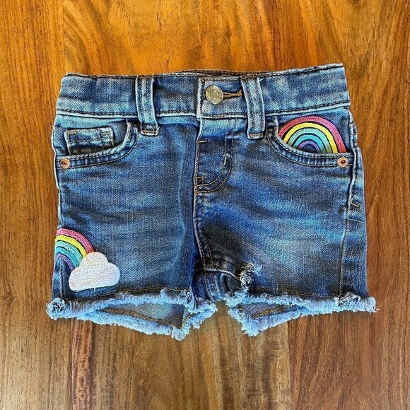 Cat & Jack Denim Rainbow Shorts 🌈 - Picture 1 of 6